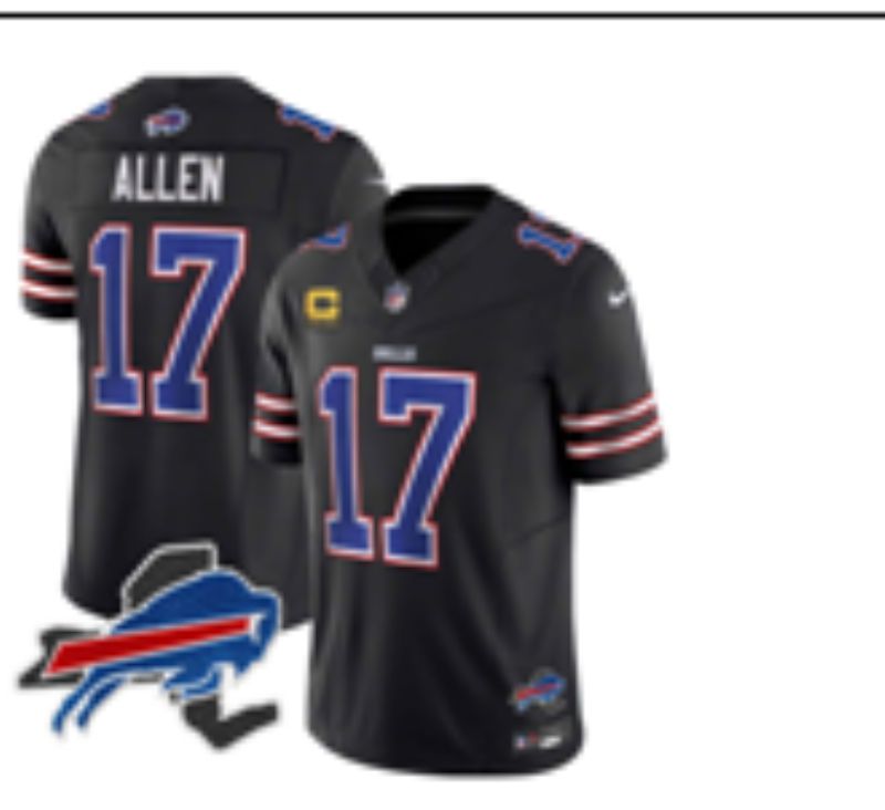 Men Buffalo Bills #17 Allen black Nike 2025 Limited NFL Jersey style 0036